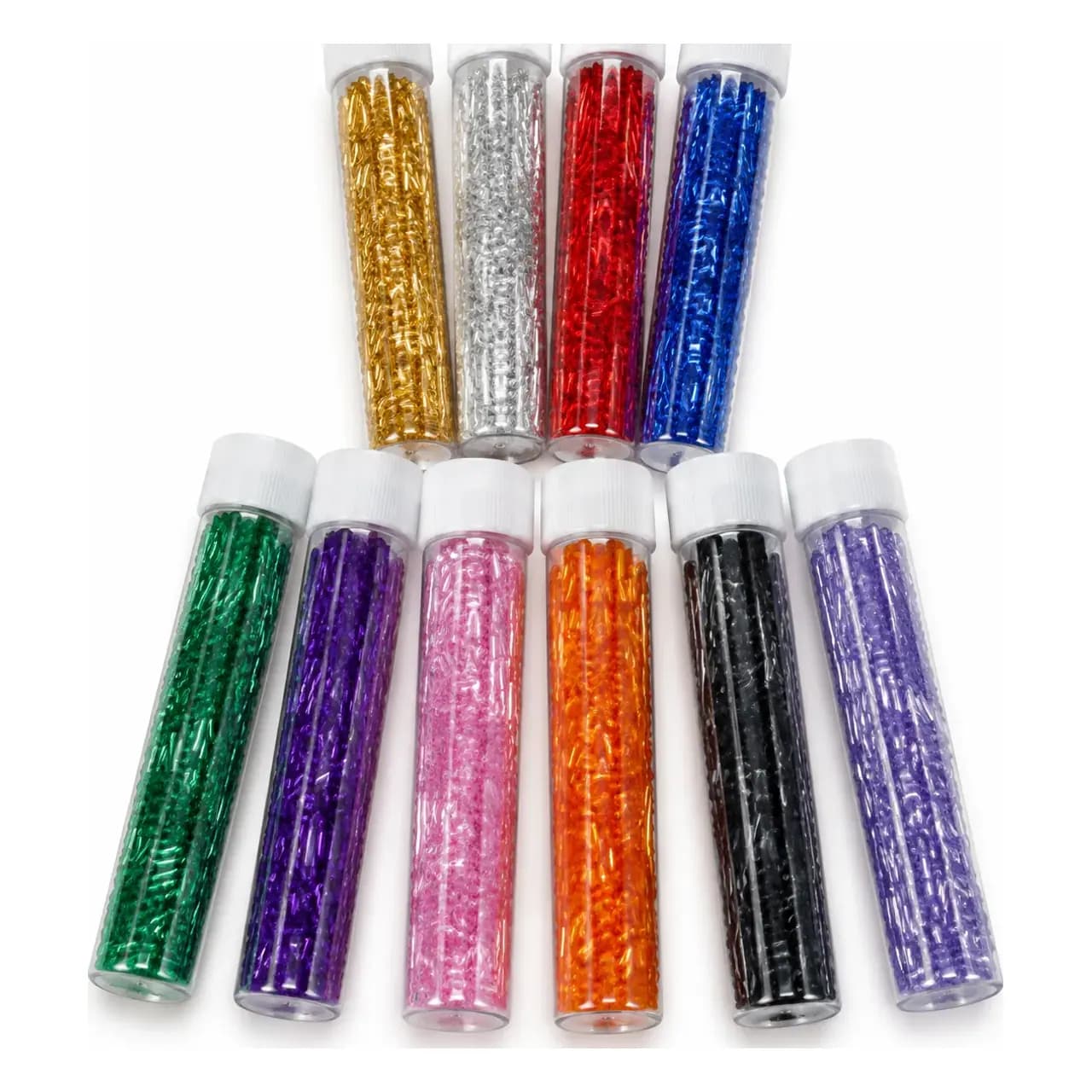 Perles bugle — 12 tubes, 12 couleurs assorties — vue 3