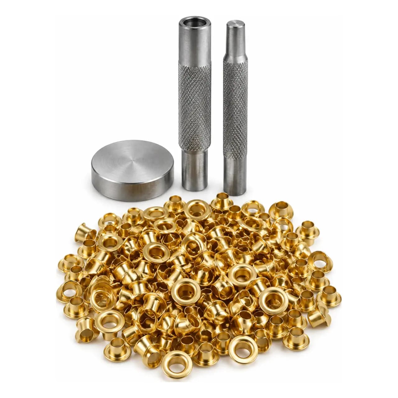 Kit œillets métalliques dorés, 100 pc + outil